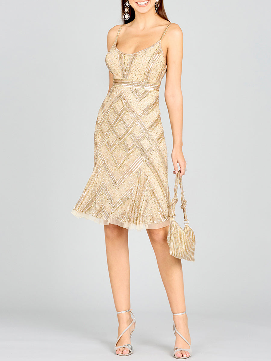 Lara 28860 - Beaded Flounce Dress - JUSTLUXURY