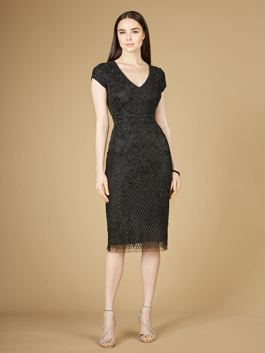 Cap Sleeve Midi Gown - OUTLET - JUSTLUXURY