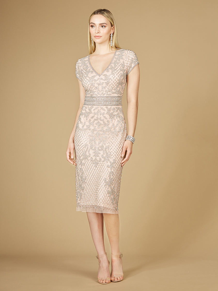 Cap Sleeve Midi Gown - OUTLET - JUSTLUXURY