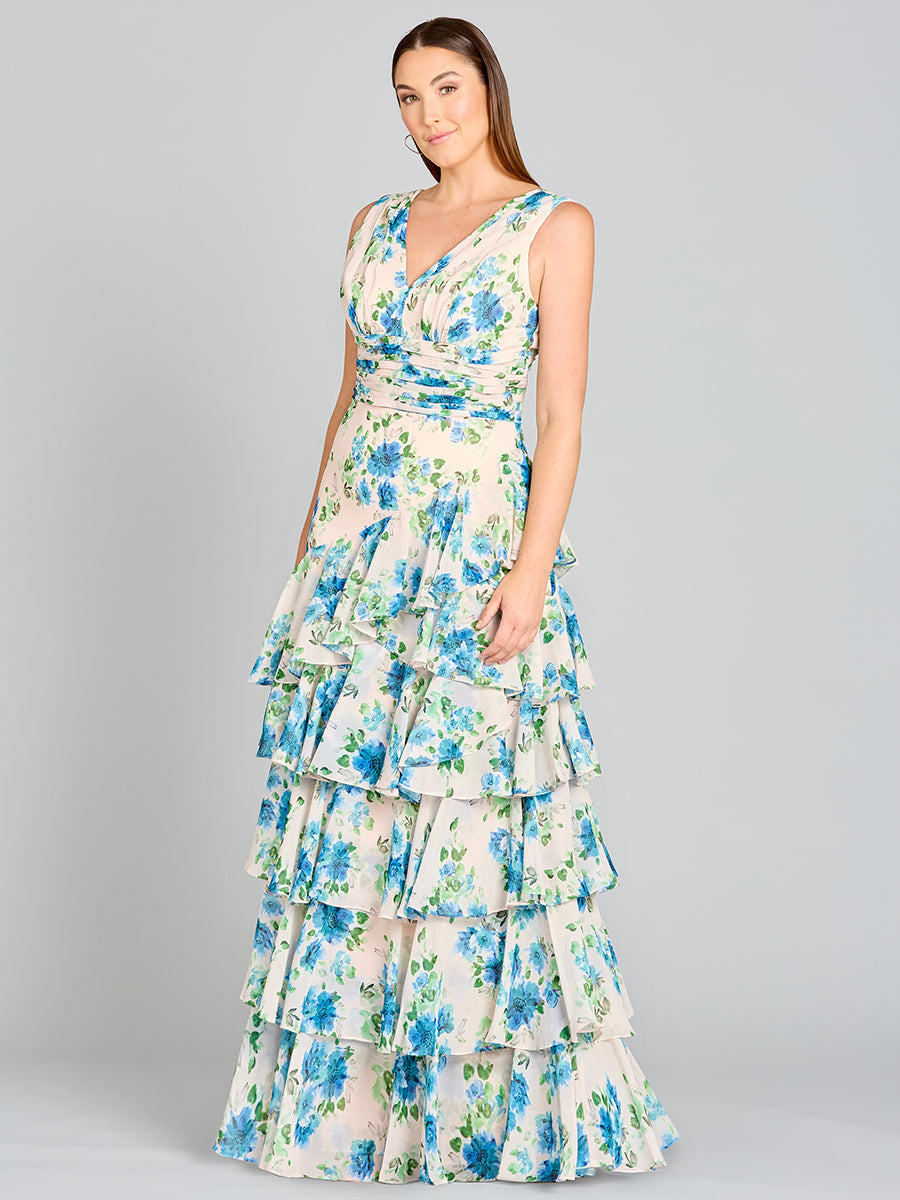 Ruffle Skirt Print Dress - OUTLET - JUSTLUXURY