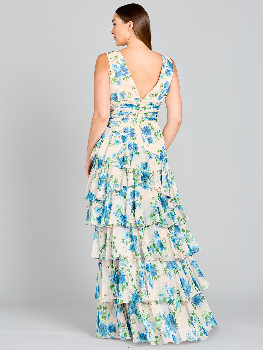 Ruffle Skirt Print Dress - OUTLET - JUSTLUXURY