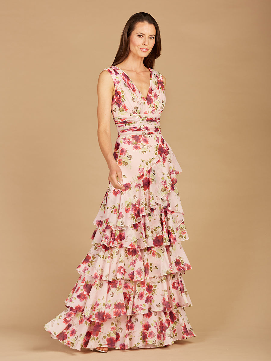 Ruffle Skirt Print Dress - OUTLET - JUSTLUXURY
