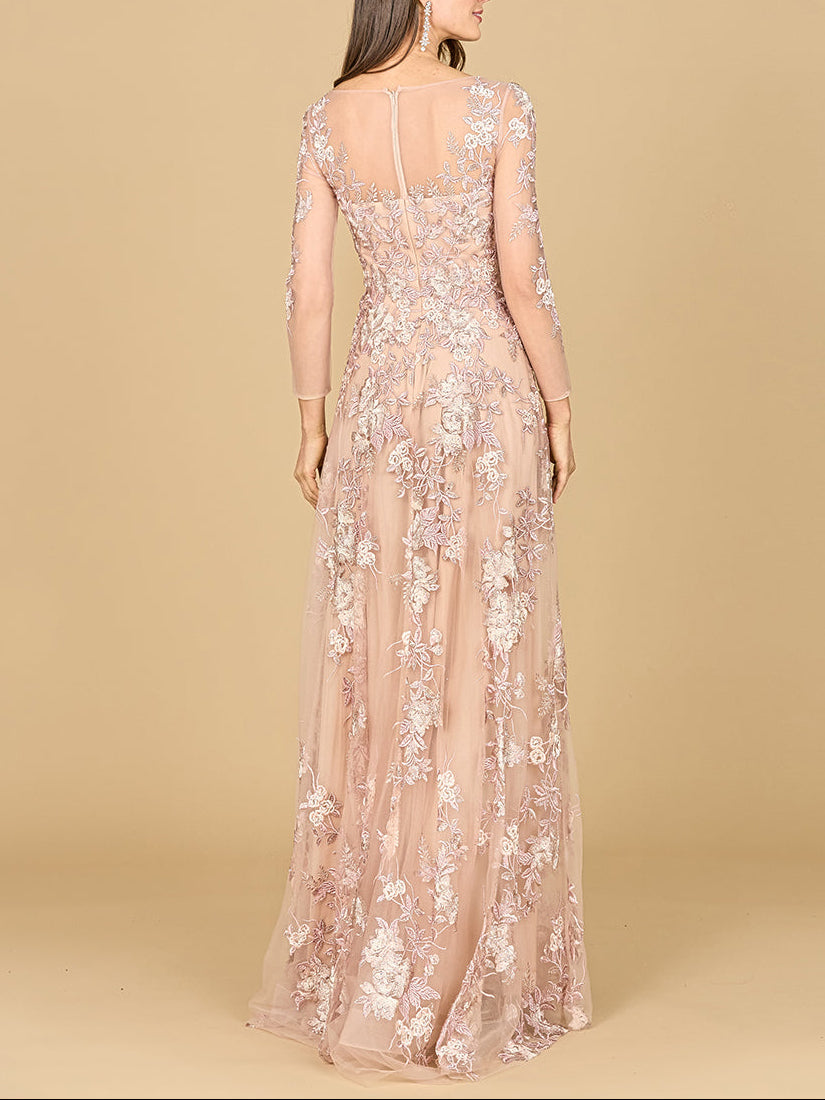 Long Sleeve Modest Lace Gown - JUSTLUXURY
