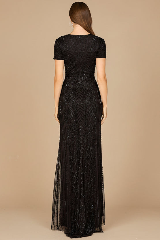Lara 29606 - Closed Back, Cap Sleeve Dress - JUSTLUXURY