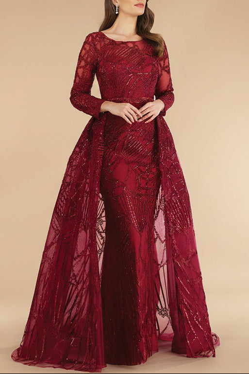 Lara 29633 - Gorgeous Overskirt Dress with Long Sleeves - JUSTLUXURY
