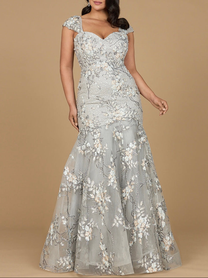 Lara 29642 - Cap Sleeve Mermaid Gown - JUSTLUXURY