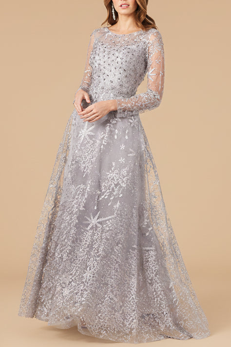 Lara 29759 - Long Sleeves Ballgown Fully Embellished - JUSTLUXURY