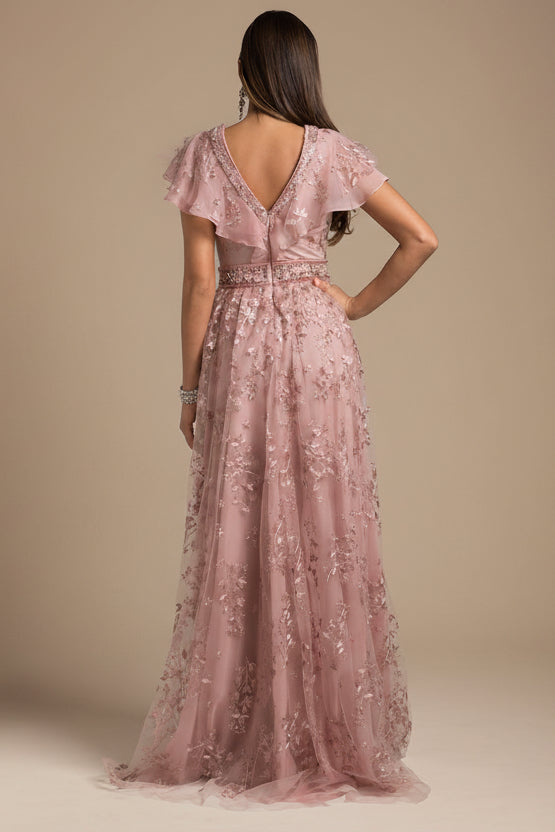 Lara 29966 - Lace, V-Neck Dress - JUSTLUXURY