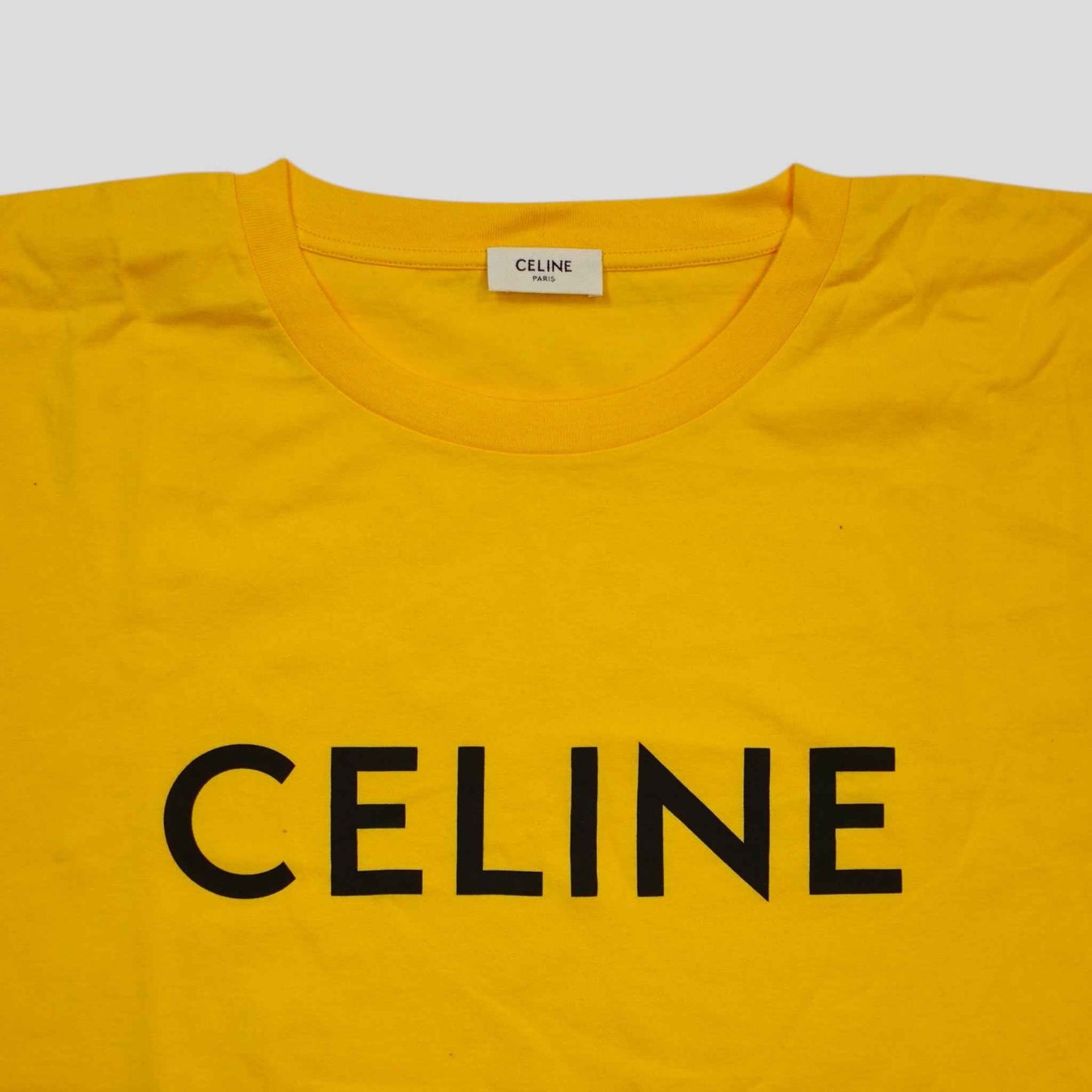 Celine Homme Logo Tee in Yellow