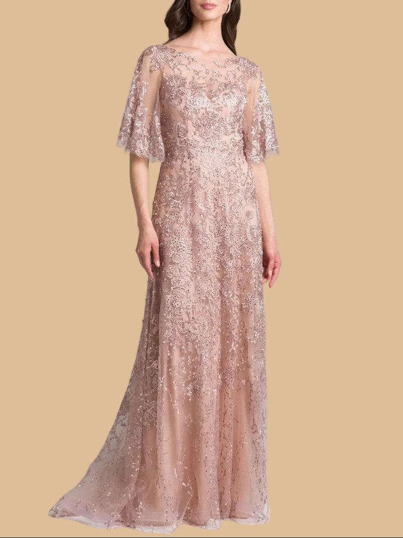 Lara 33277 - Cape Sleeve Mother's Gown - JUSTLUXURY