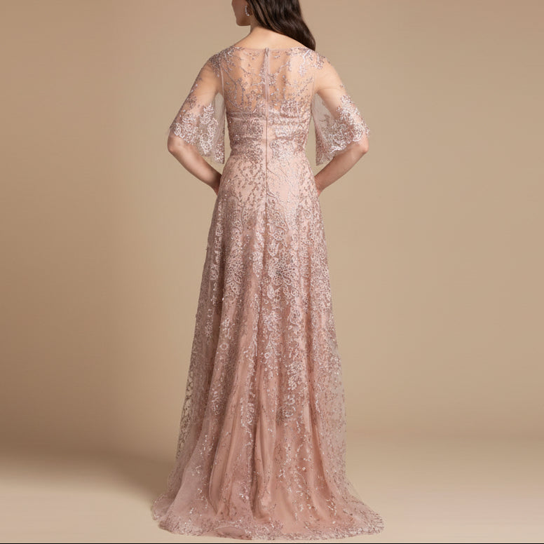 Lara 33277 - Cape Sleeve Mother's Gown - JUSTLUXURY