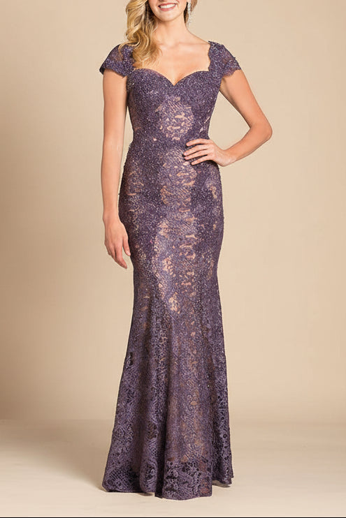 Lara 33491 - Fitted Lace Mermaid Gown OUTLET - JUSTLUXURY