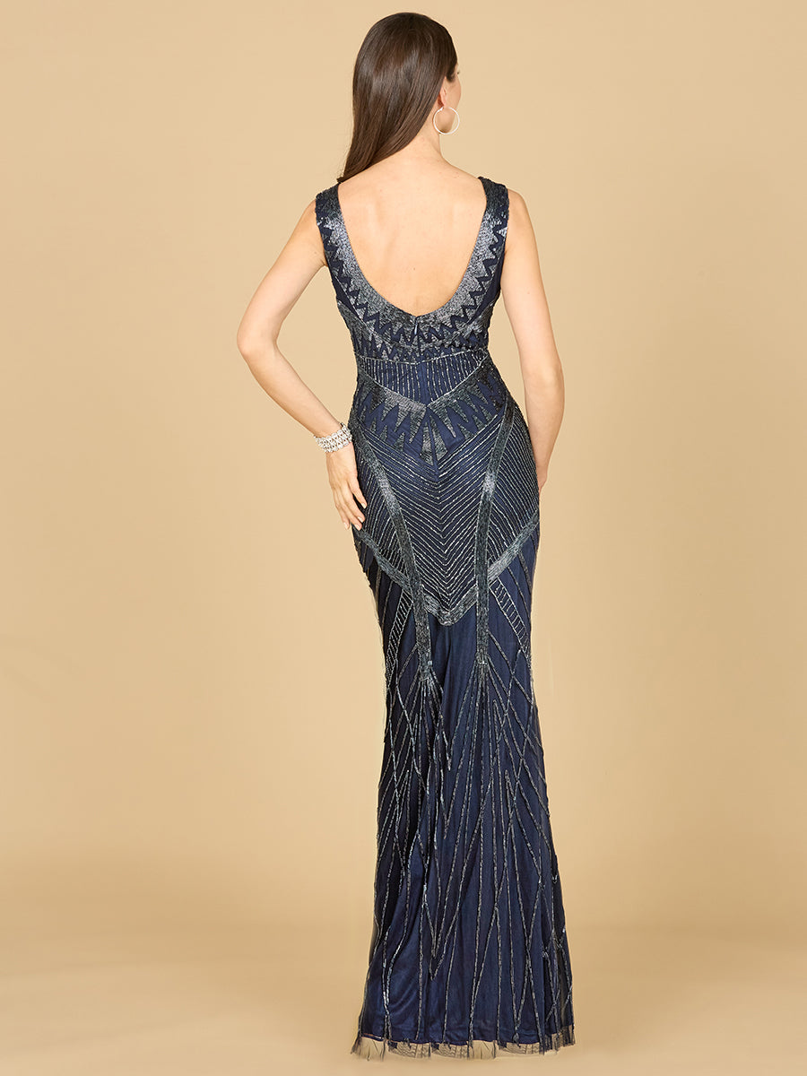 Lara 33552 - Fitted Dress With Tonal Beading - JUSTLUXURY