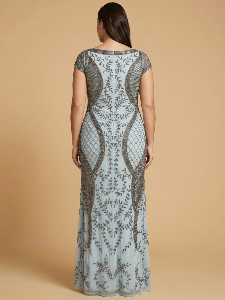 Lara 33609 - Cap Sleeve Modestly Covered Dress - JUSTLUXURY