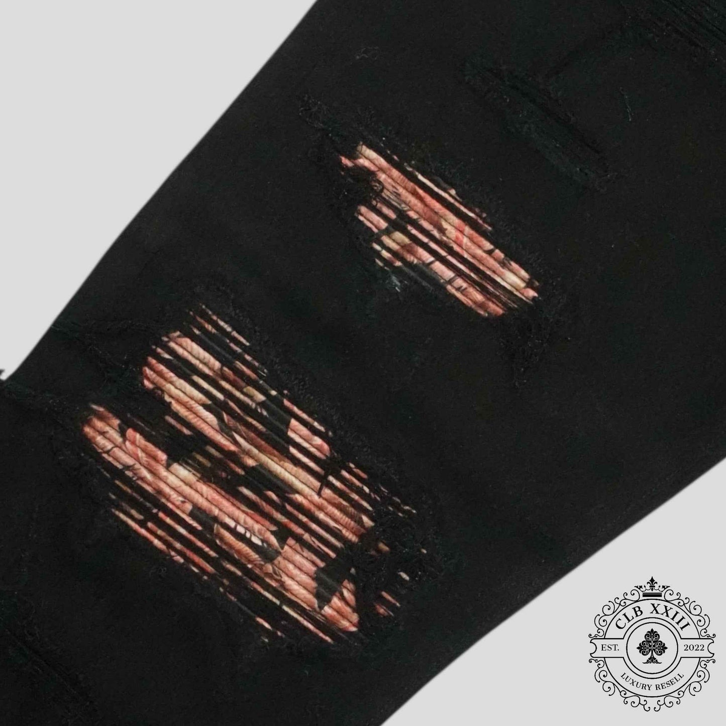 Amiri Banana Leaf Patch Thrasher Jeans in Black