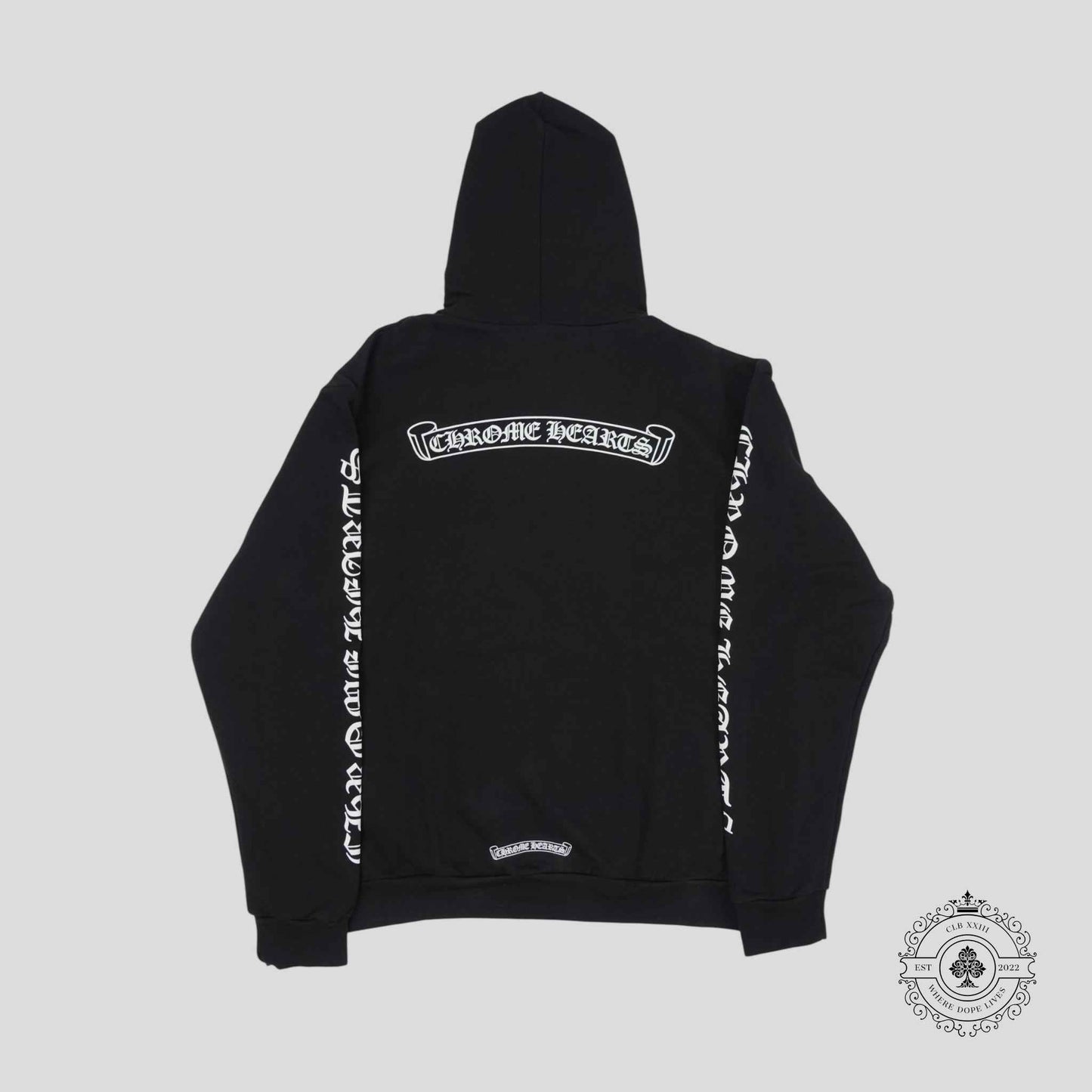 Chrome Hearts Scroll Logo Hoodie in Black