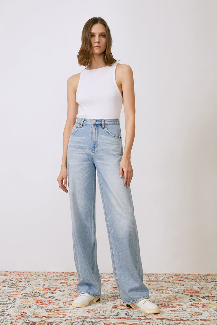 Coney Island Whitefish High Rise Wide Jeans HJ007 - JUSTLUXURY