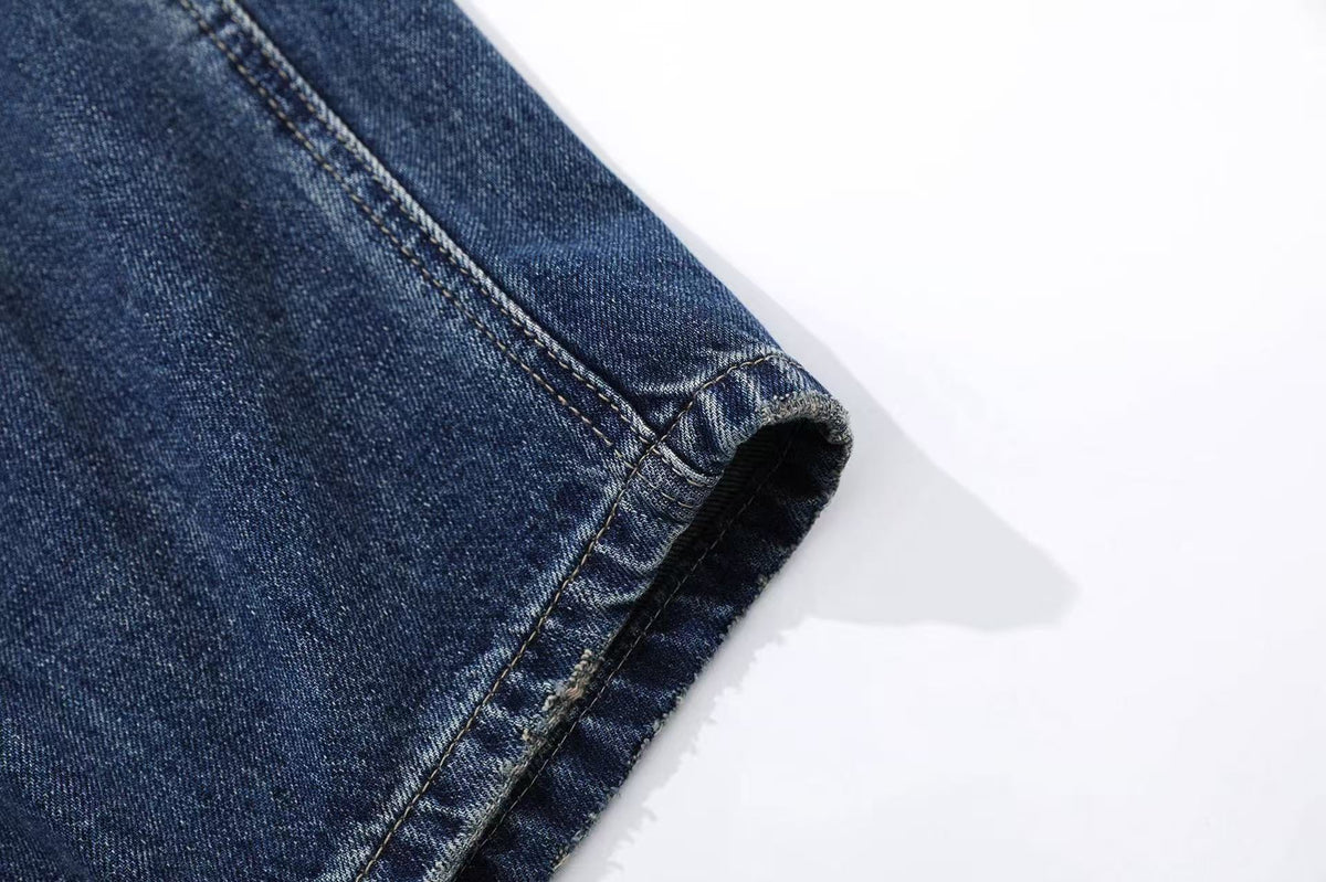 Washed Wide-Leg Baggy Jeans