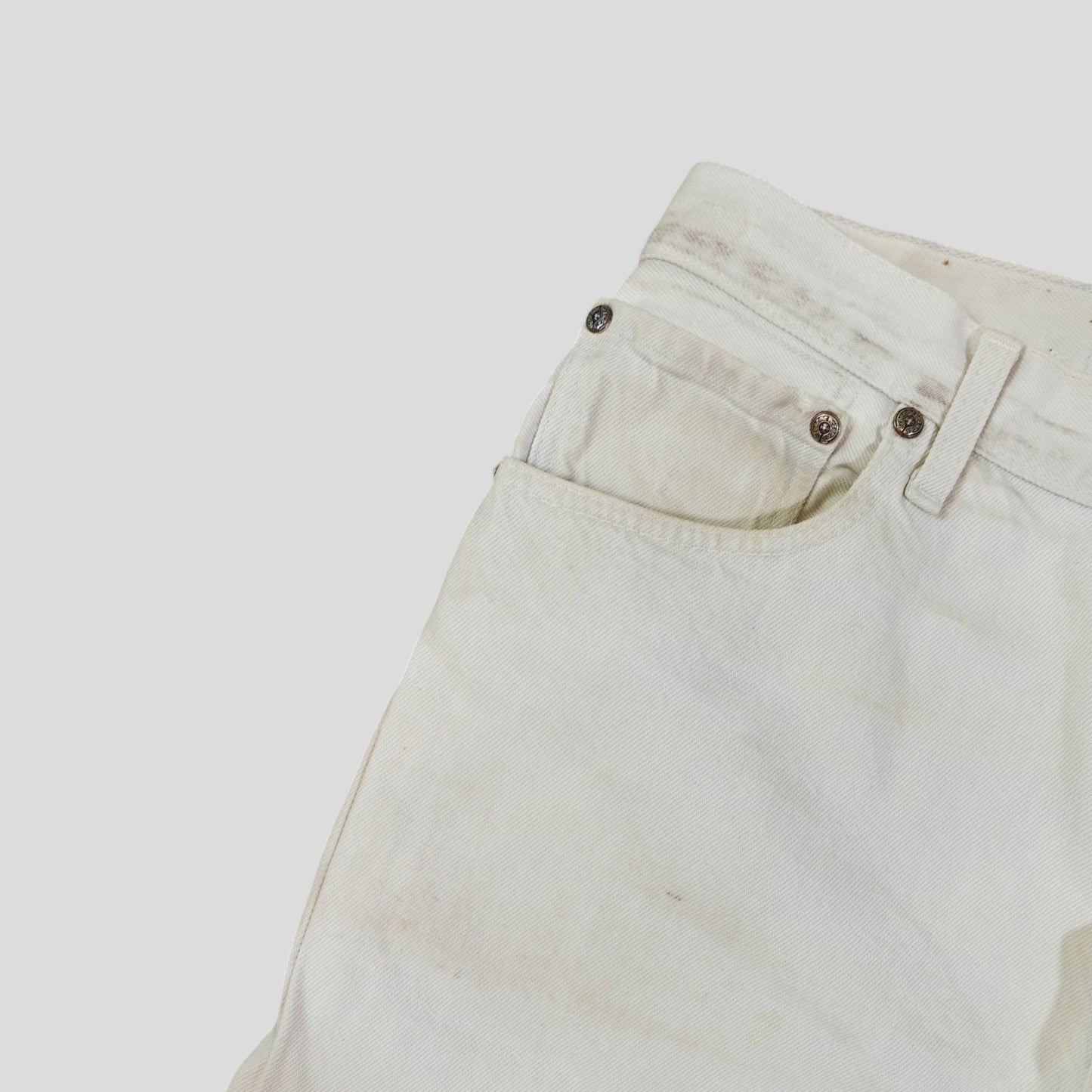 Chrome Hearts Leopard Cross Patch Jeans in White