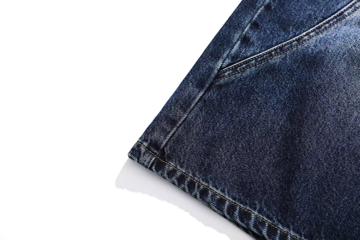 Washed Denim Knee-Length Jorts