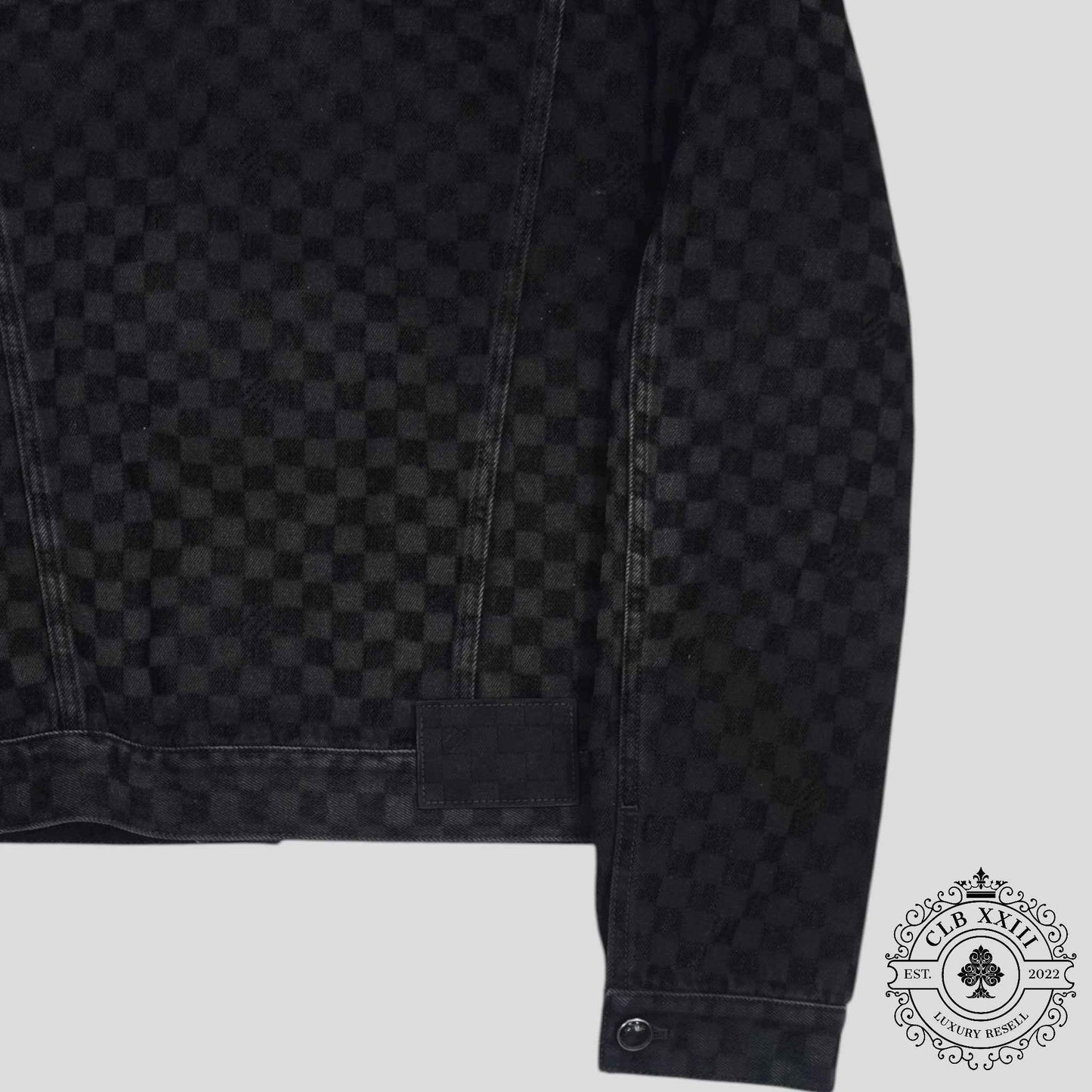 Louis Vuitton Damier Ultrablack Flocked Denim Trucker Jacket in Black