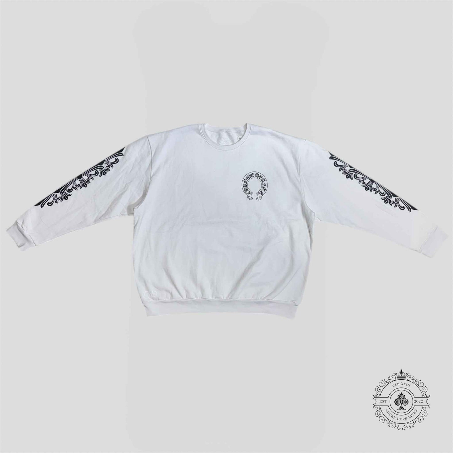 Chrome Hearts Horseshoe Logo Crewneck in White