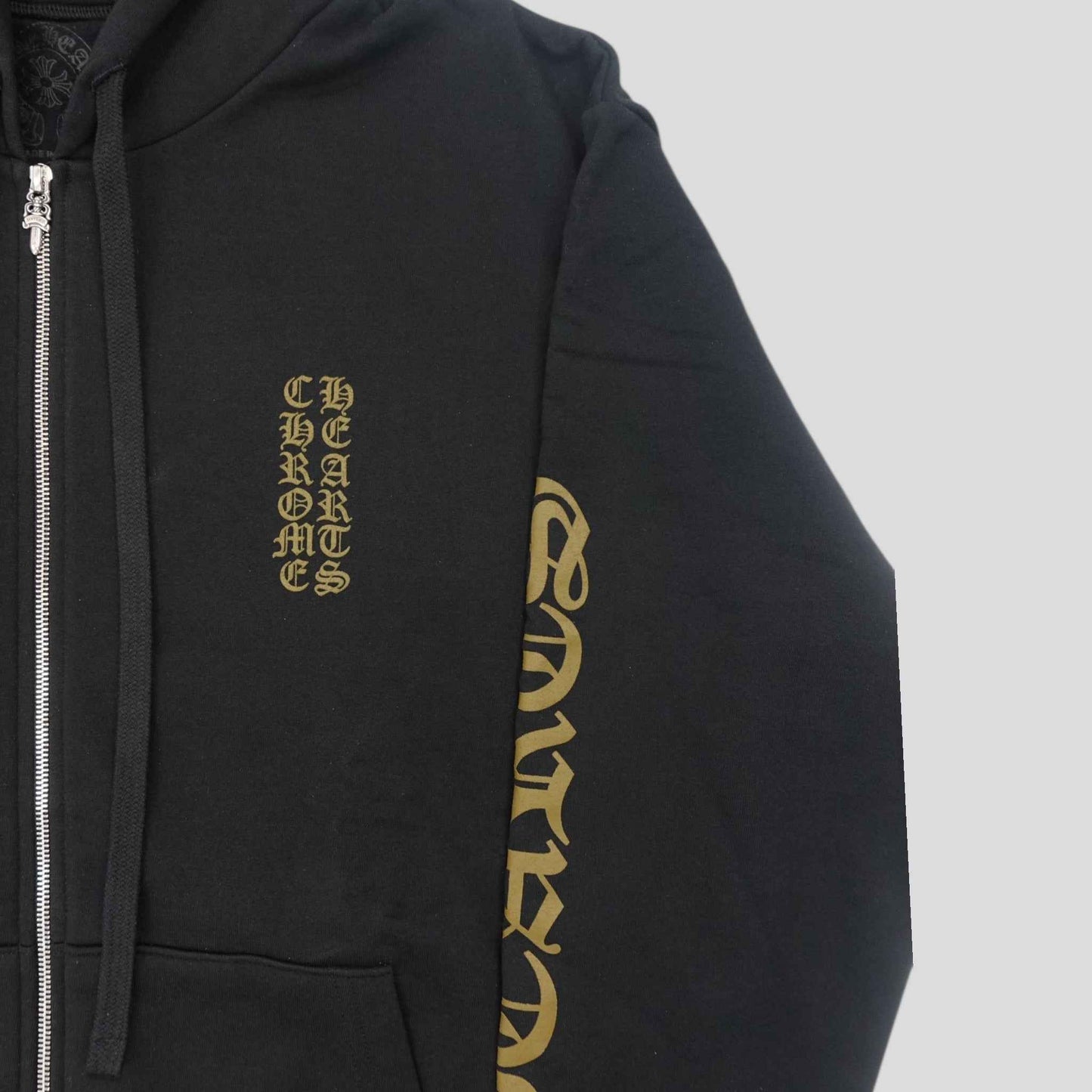 Chrome Hearts Vertical Logo Zip Up in Black / Olive