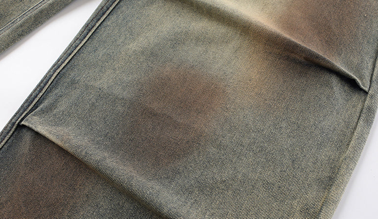 Gradient Sandwash Detachable Tie Baggy Jeans