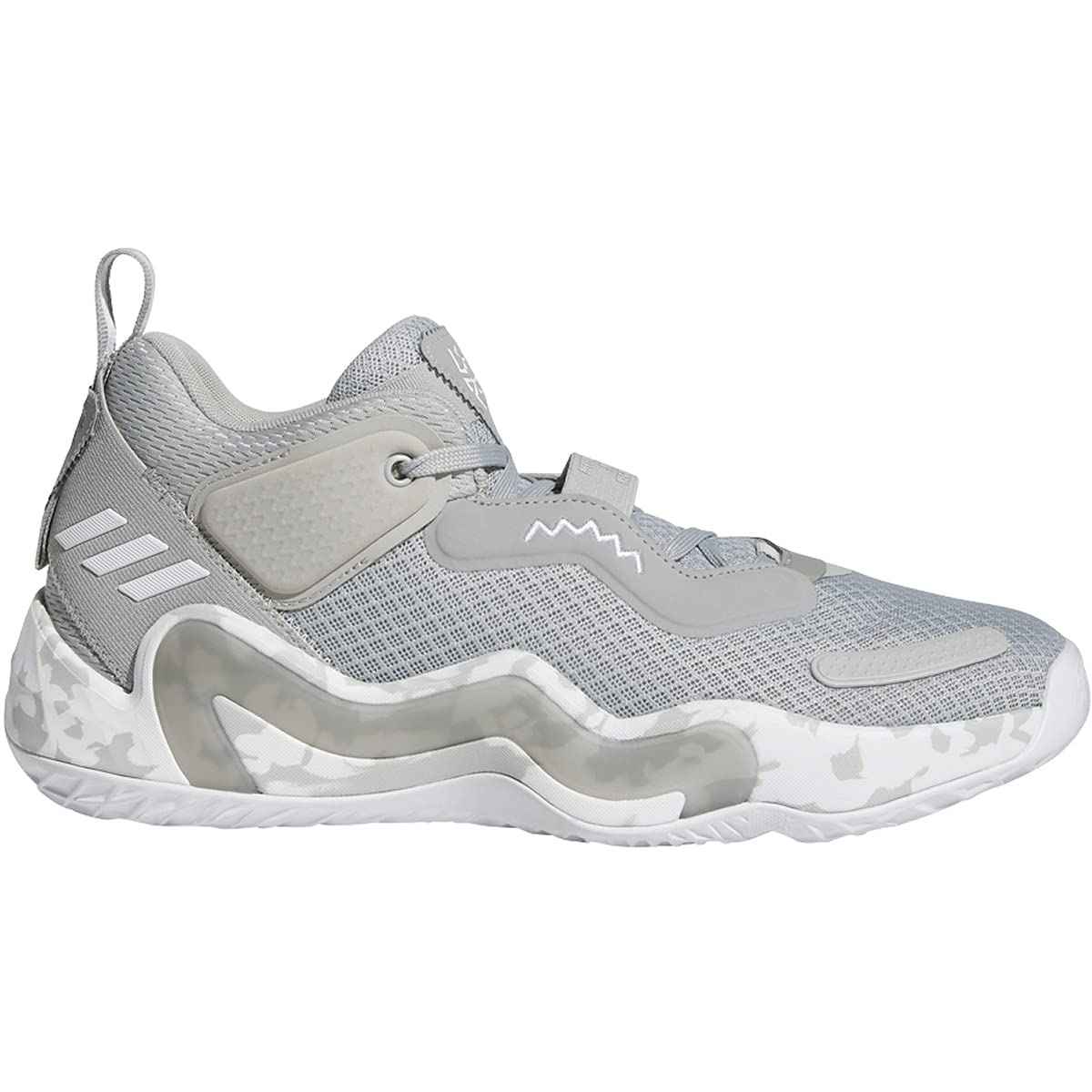 adidas mens D.O.N. Issue 3 Basketball Shoes Team Mid Grey-white-team Light Grey 11
