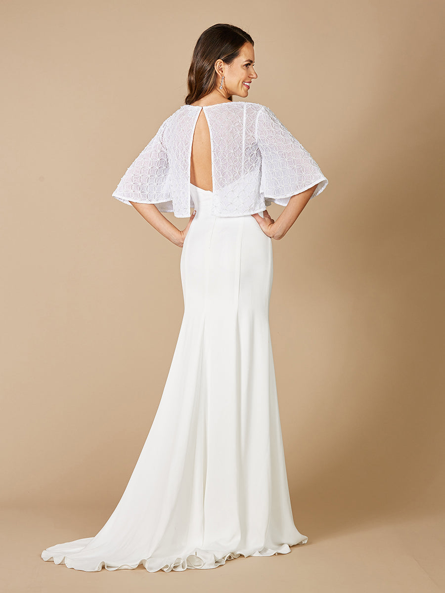 Lara Gina Beaded Tulle Capelet - JUSTLUXURY