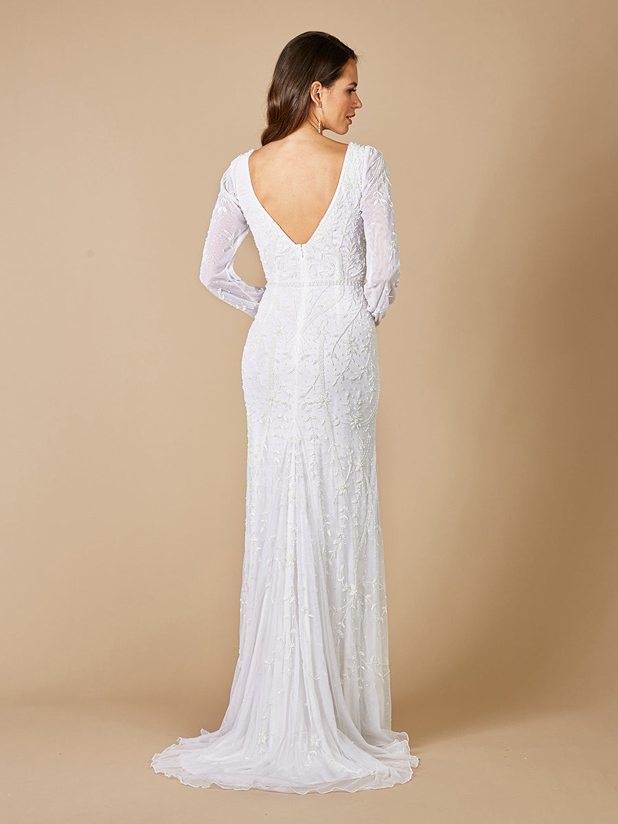 Lara Gigi Romantic Long Sleeve Wedding Dress - JUSTLUXURY