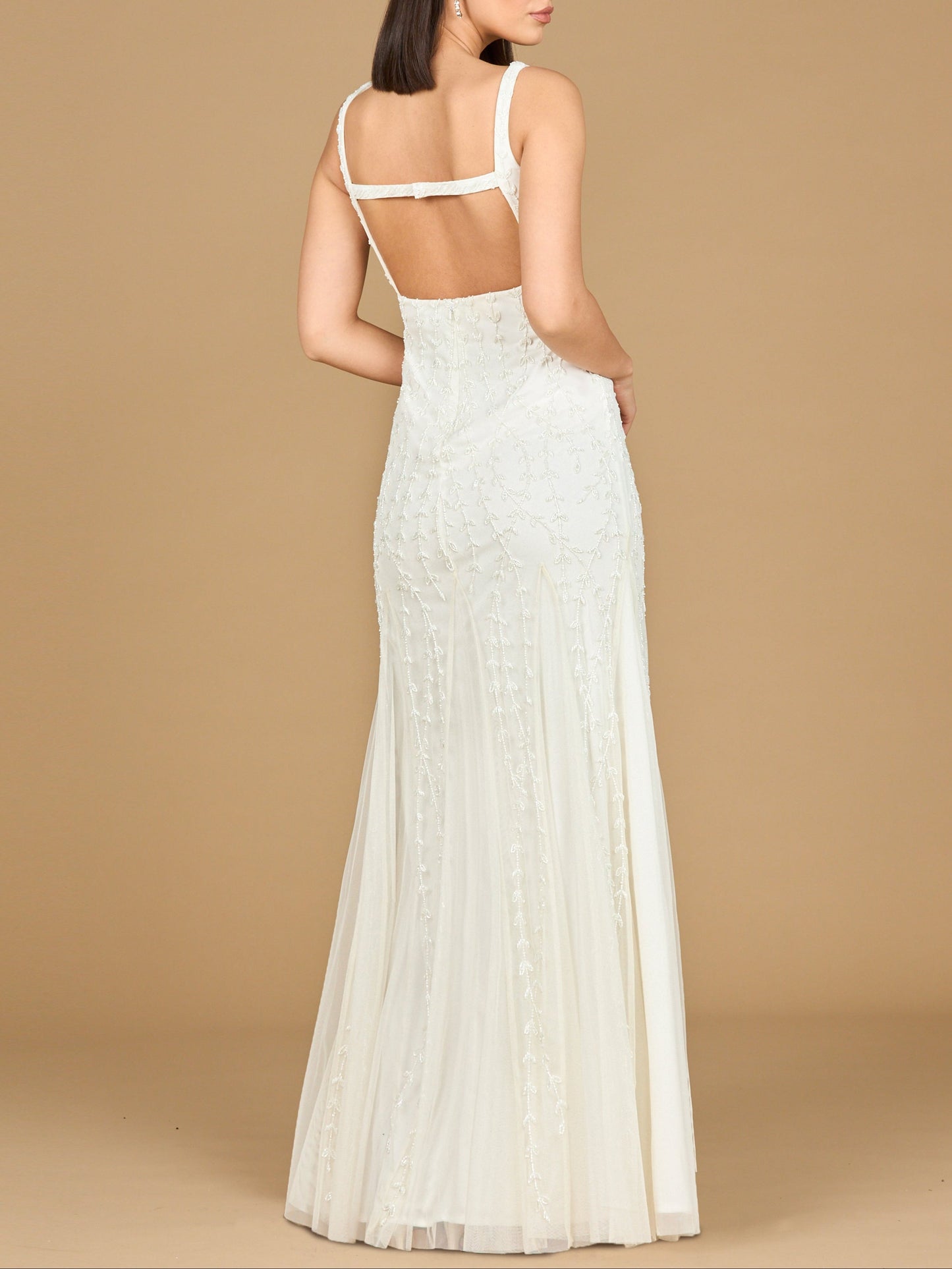 Lara 51217 -Beaded Bridal Gown with Godets - JUSTLUXURY