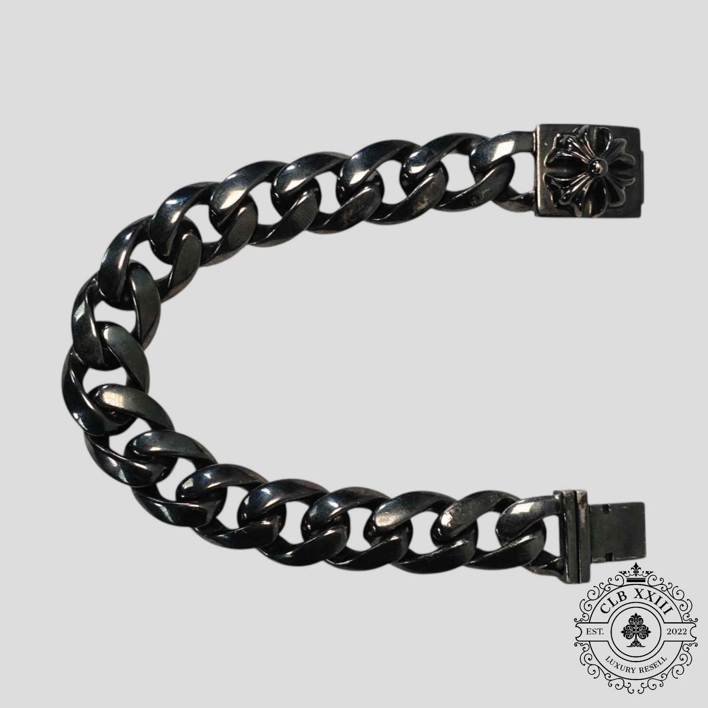 Chrome Hearts Cuban Bracelet in Oxidized Silver