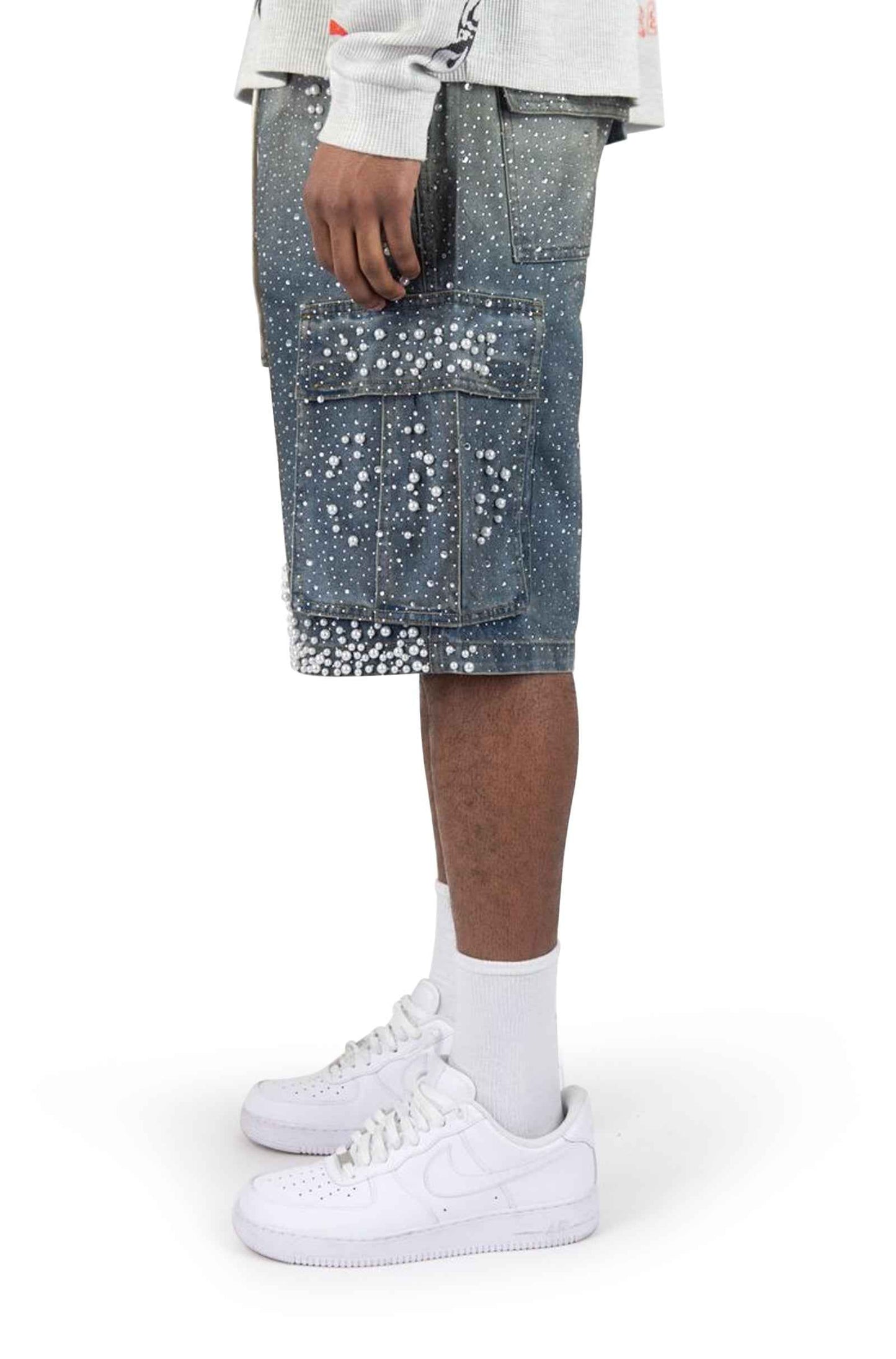 Rebel Denim Frosty Denim Jorts - Black Sand