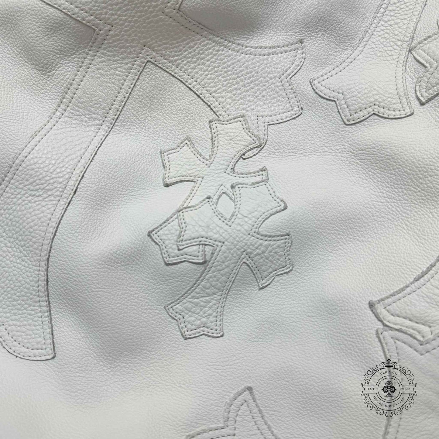 Chrome Hearts Oversized Leather Cross Bean Bag Chair
