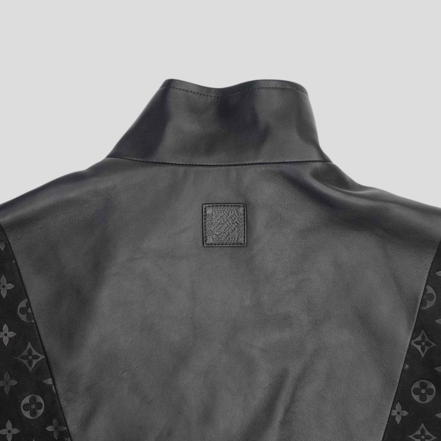 Louis Vuitton Mix Leather Track Top in Black