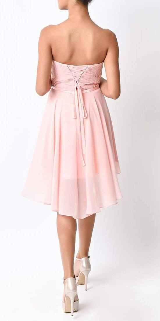 CLEARANCE - Cinderella Divine 7456 Short A-Line Strapless Chiffon Dress (Size 12)