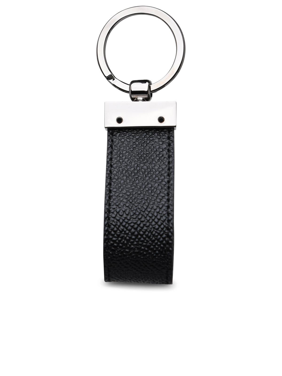 Dolce & Gabbana Black Leather Dauphine Keyring Men - JUSTLUXURY