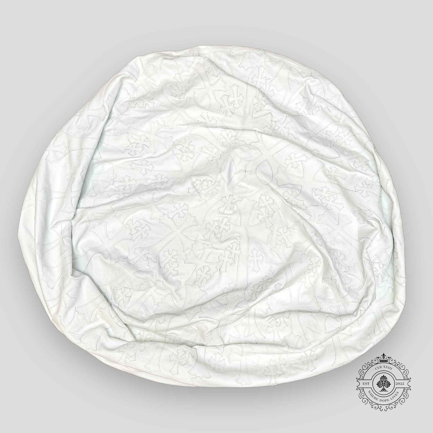 Chrome Hearts Oversized Leather Cross Bean Bag Chair