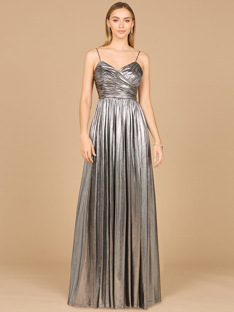 High Slit Metallic Jersey Dress - JUSTLUXURY