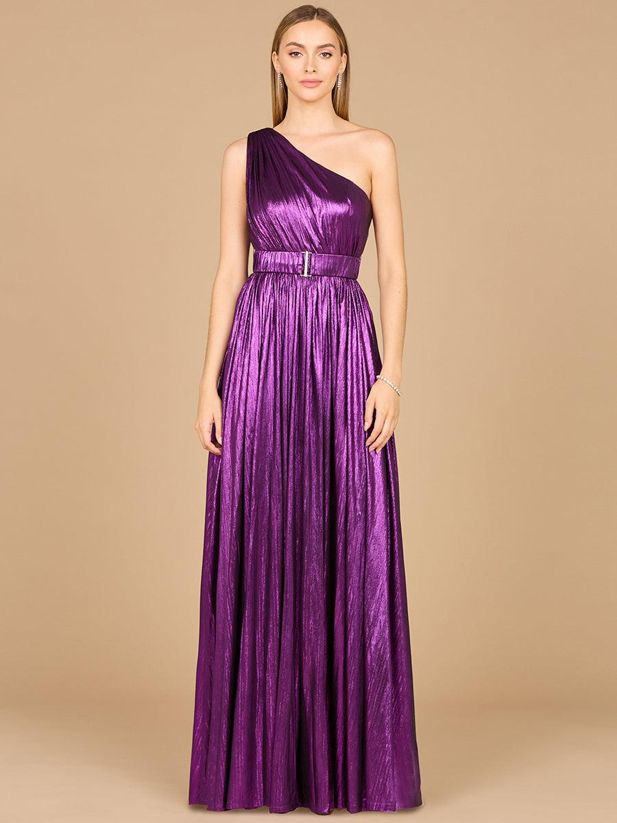 One Shoulder Metallic Dress - OUTLET - JUSTLUXURY