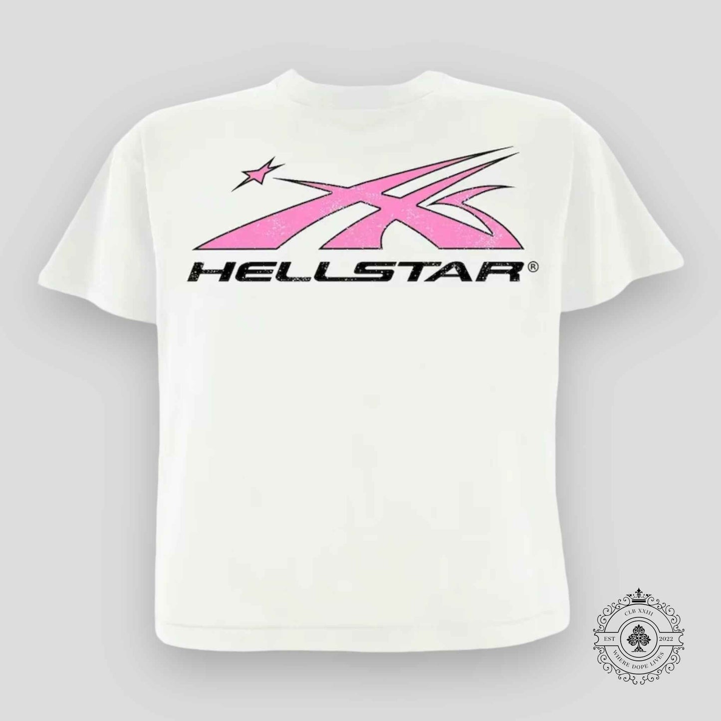 Hellstar Sport Logo T-Shirt in White/Pink