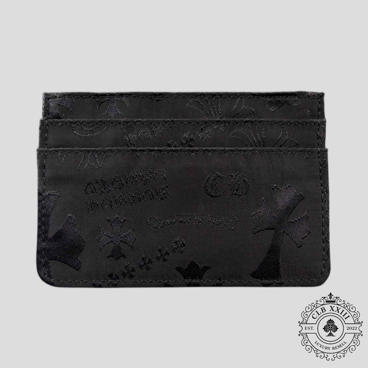 Chrome Hearts Nylon Motif Scroll Plate Cardholder in Black