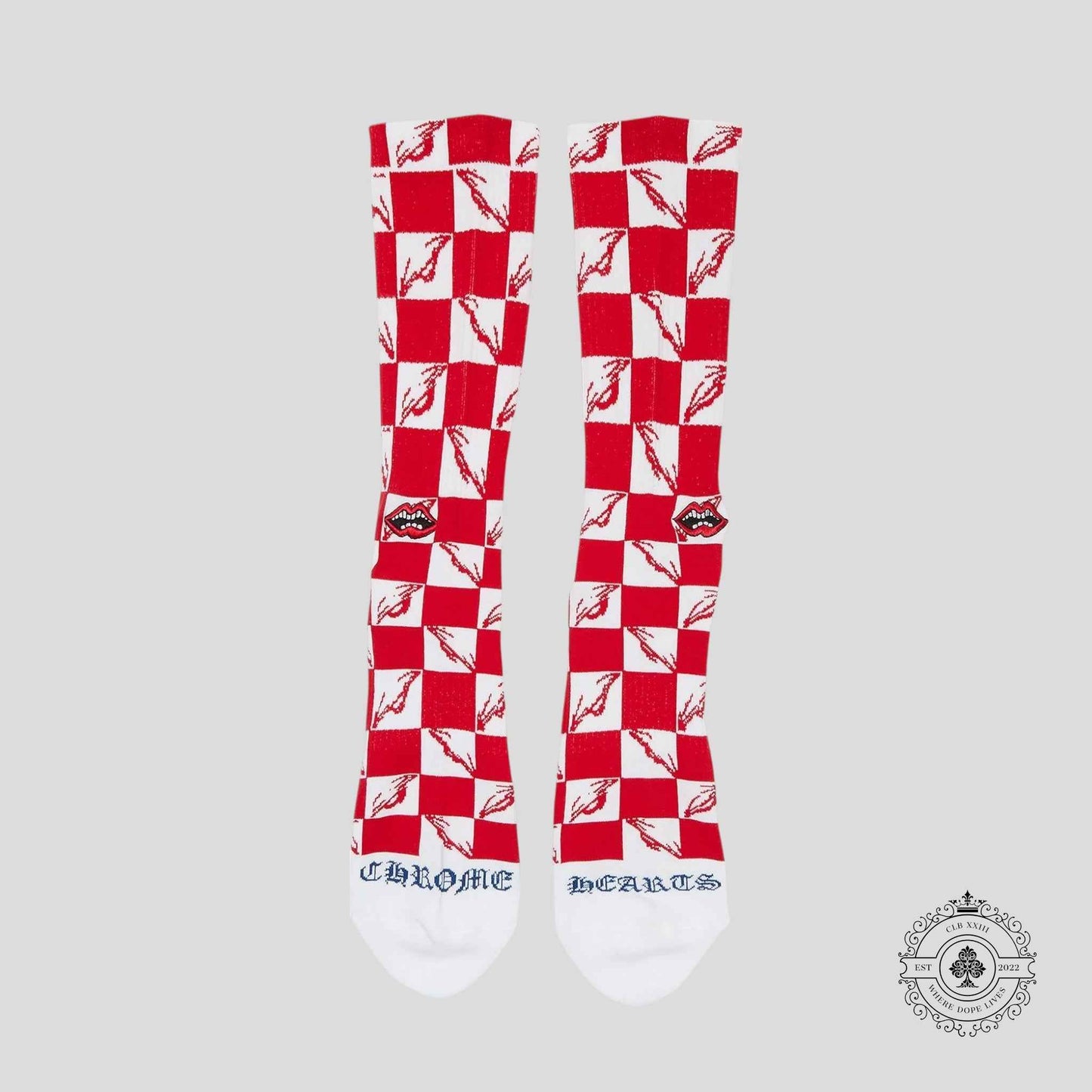 Chrome Hearts 99 Eyes Socks in Red