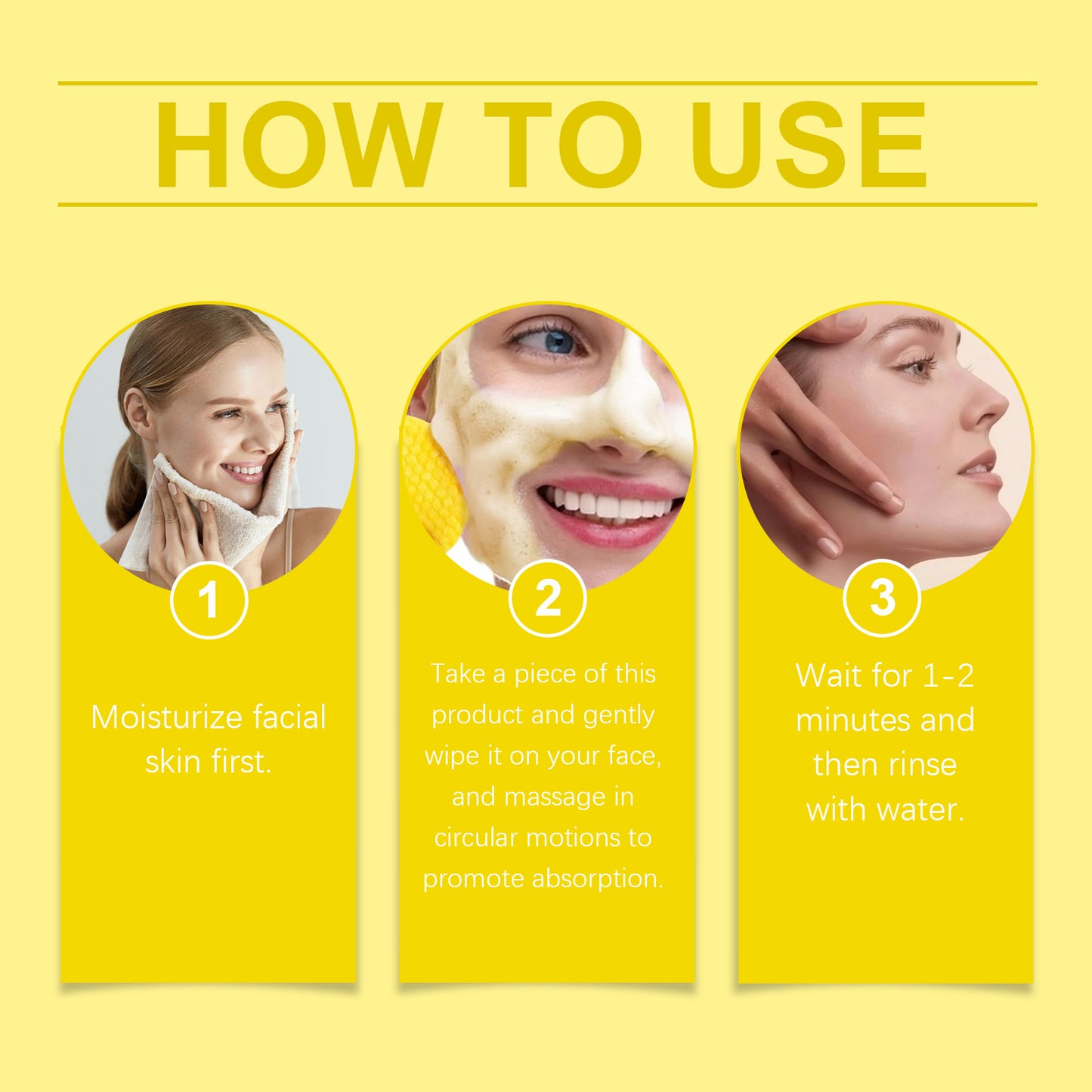 OUHOE Turmeric Cleansing Pad Gently Cleanses Facial Skin, Brightening And Moisturizing Refreshing Skin Care Cleansing Pad