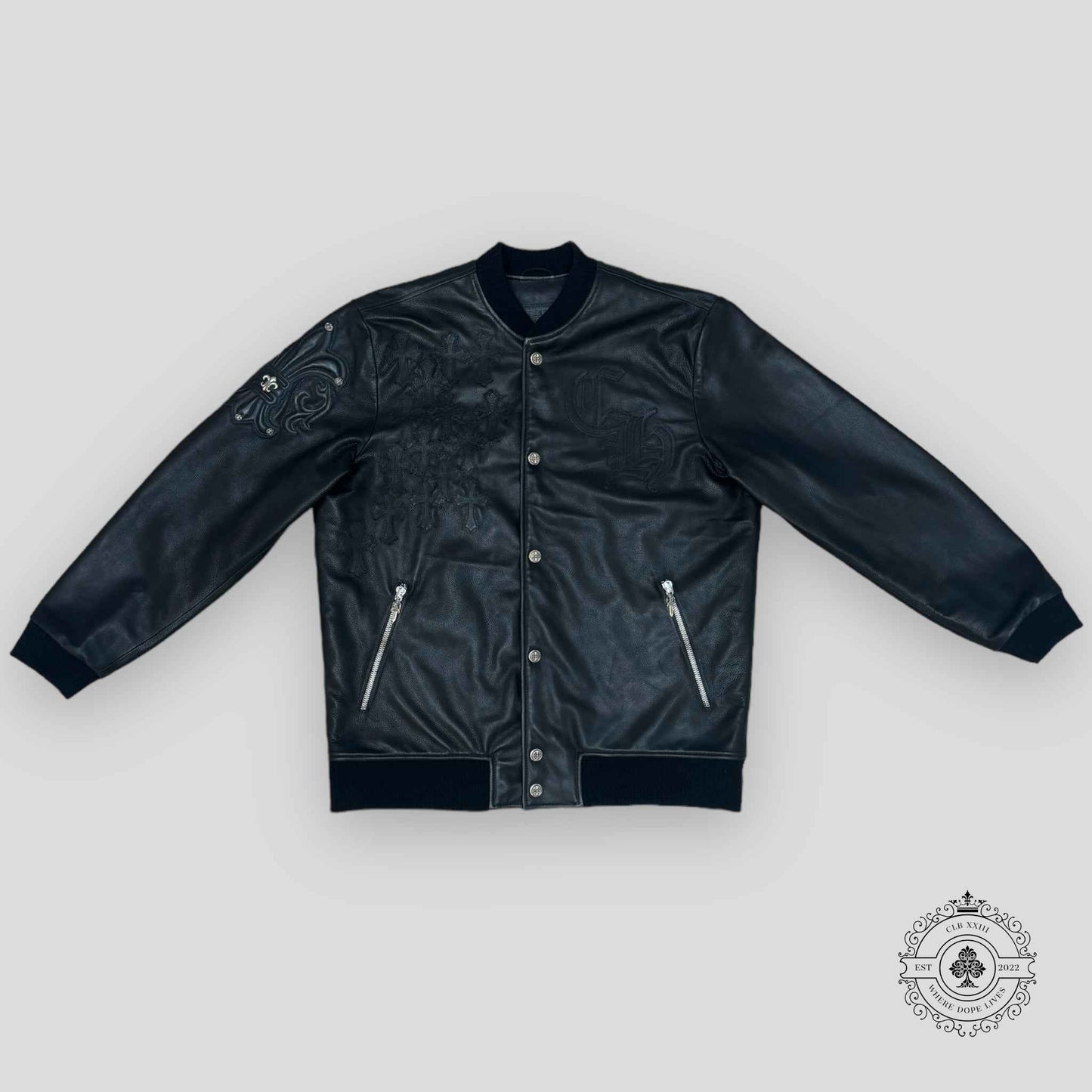 Chrome Hearts Leather Bomber Jacket