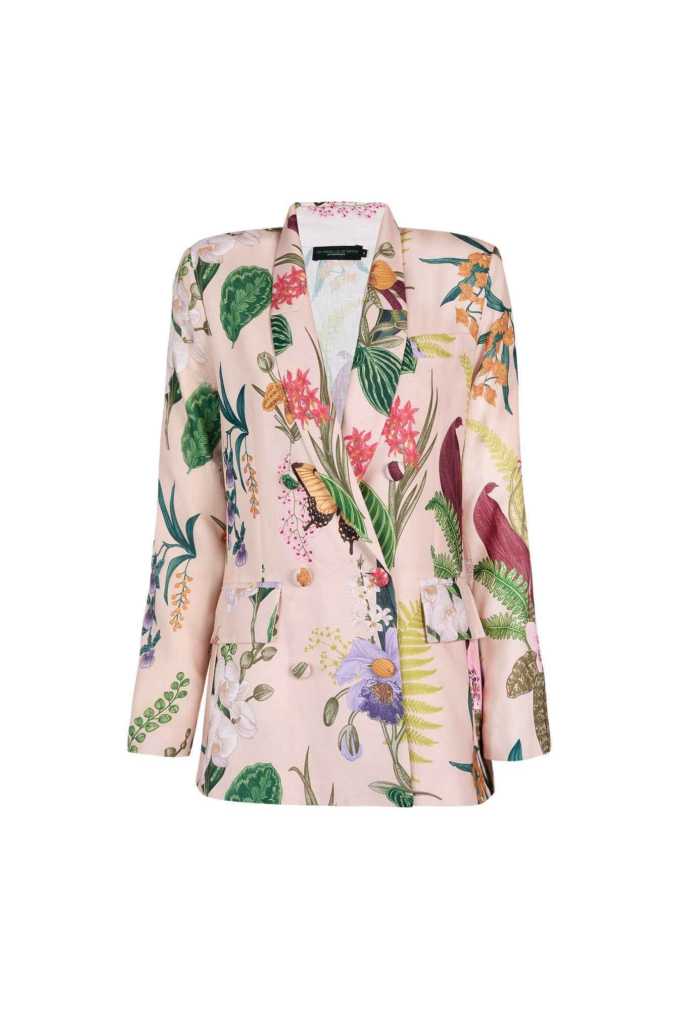MARCELA TAILORED JACKET SUIT IN JARDIN PRINT SOFT KHAKI