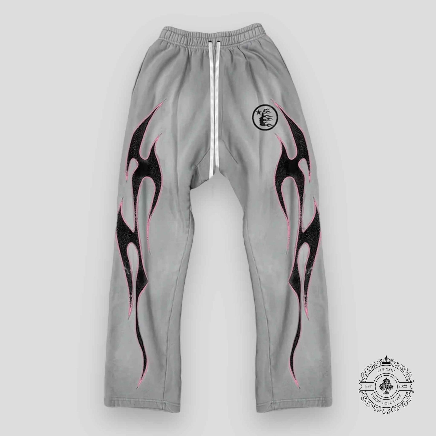 Hellstar Grey Future Flame Sweatpants in Grey