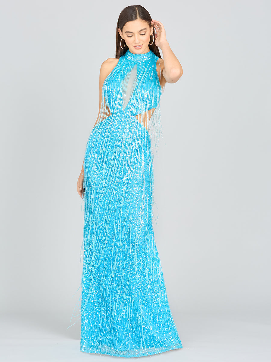 Carrie Fringe Beaded Dress - OUTLET - JUSTLUXURY