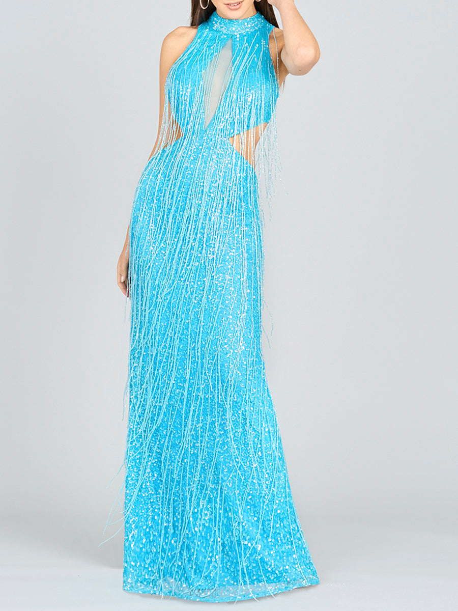 Carrie Fringe Beaded Dress - OUTLET - JUSTLUXURY
